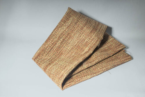 Faux woven canvas material waiting to become a medieval collar