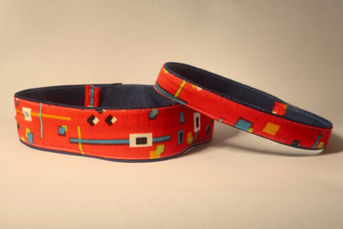 Bold red vintage dog collar.