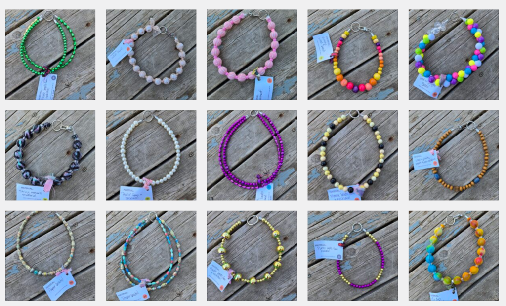 Upcycled, unique beaded dog collars